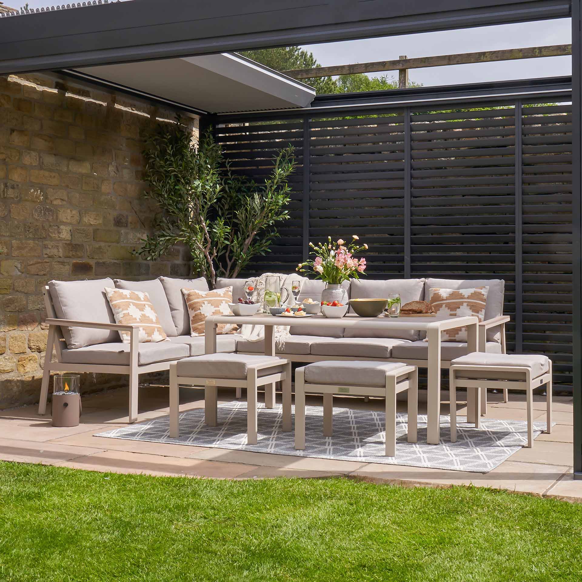 Pacific Aruba Latte Corner Seating Set