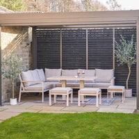 Pacific Aruba Latte Corner Seating Set with Adjustable Table