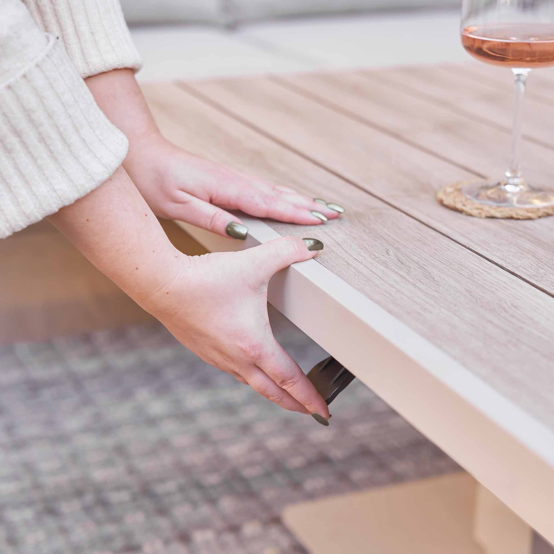 Pacific Aruba Latte Corner Seating Set with Adjustable Table