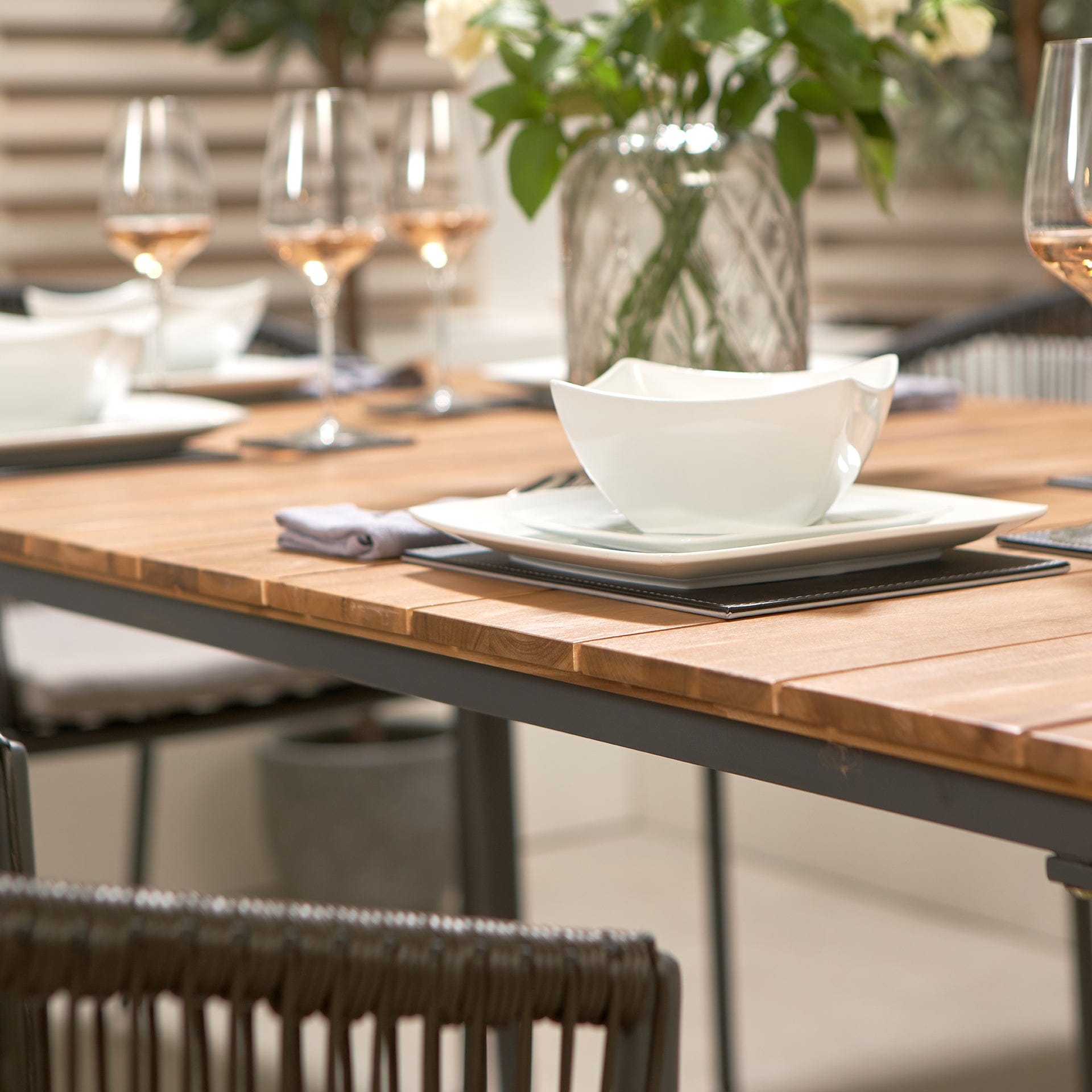 Pacific Reims Black 6 Seater Dining Set