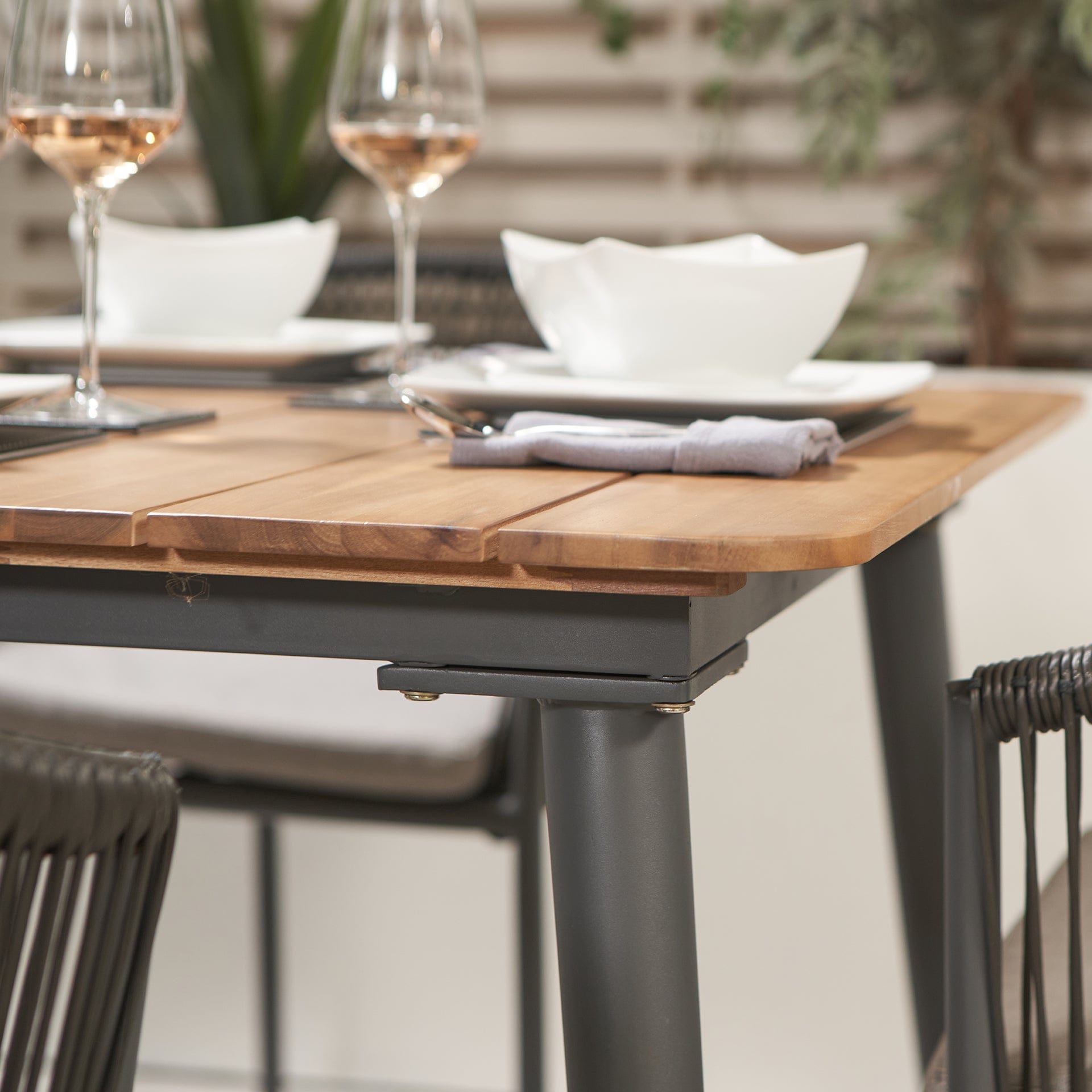 Pacific Reims Black 6 Seater Dining Set