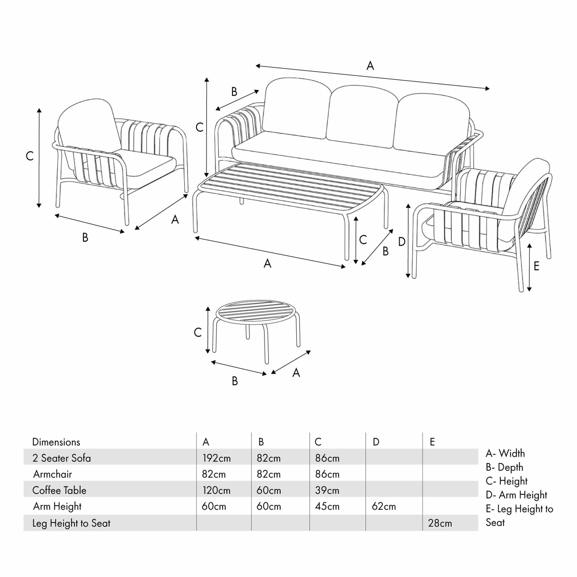 Pacific Valletta Turmeric Seating Set