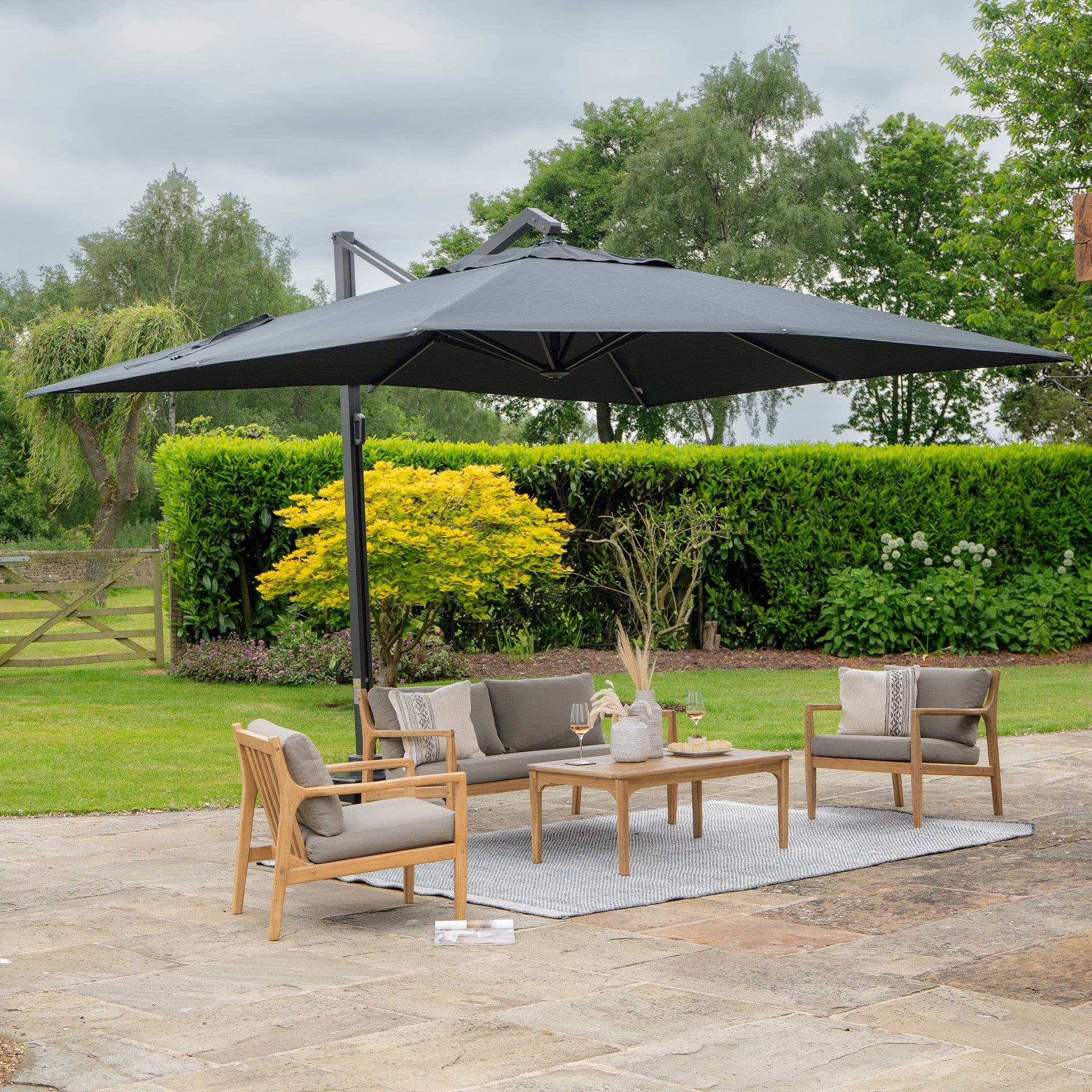 Platinum Challenger Anthracite 3m Square Parasol
