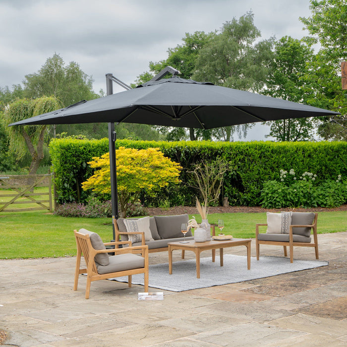 Platinum Challenger Anthracite 3m Square Parasol