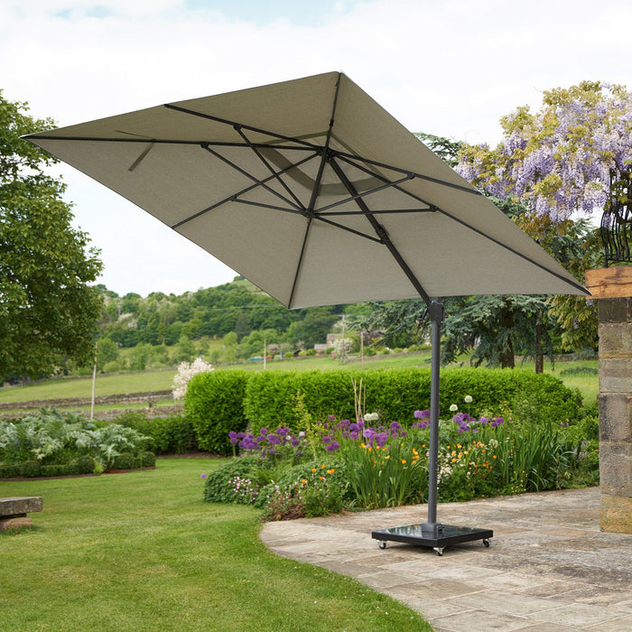 Platinum Challenger Light Grey 3m Square Parasol