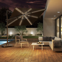 Platinum Glow Challenger Anthracite 3m Square Parasol