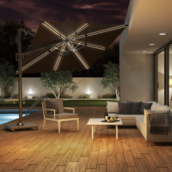 Platinum Glow Challenger Anthracite 3m Square Parasol