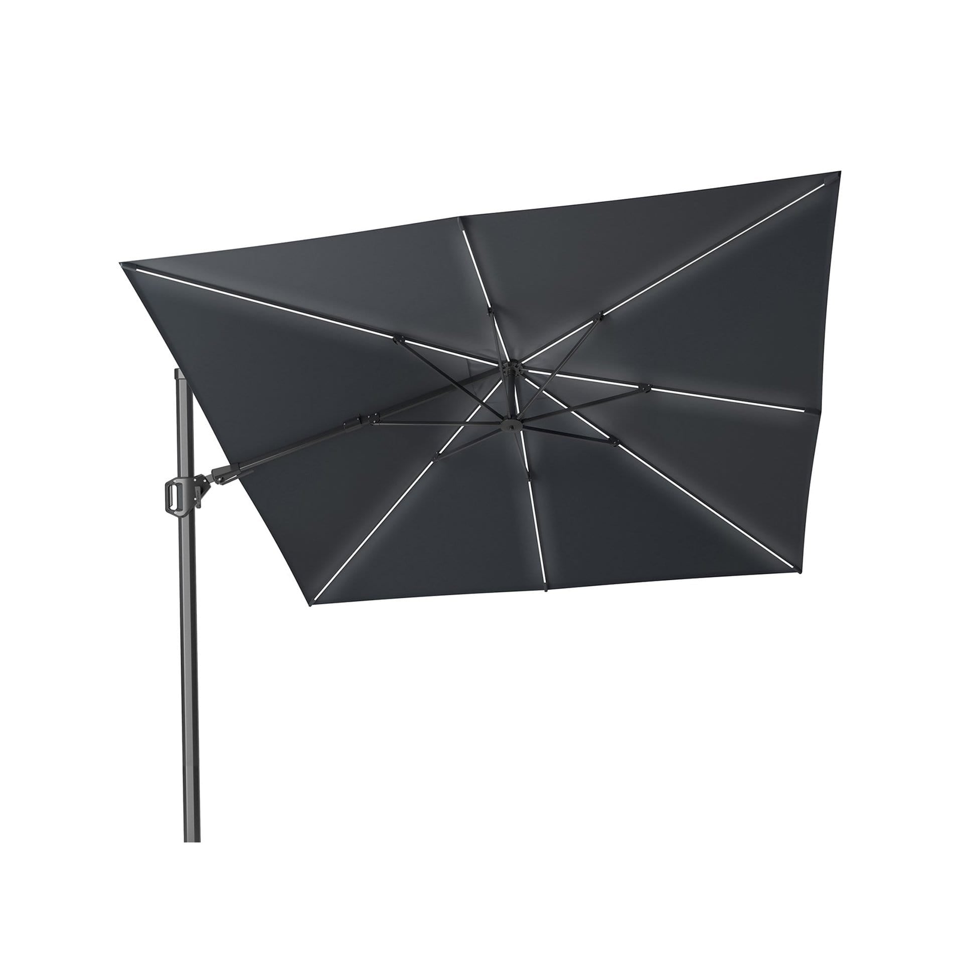 Platinum Glow Challenger Anthracite 3m Square Parasol