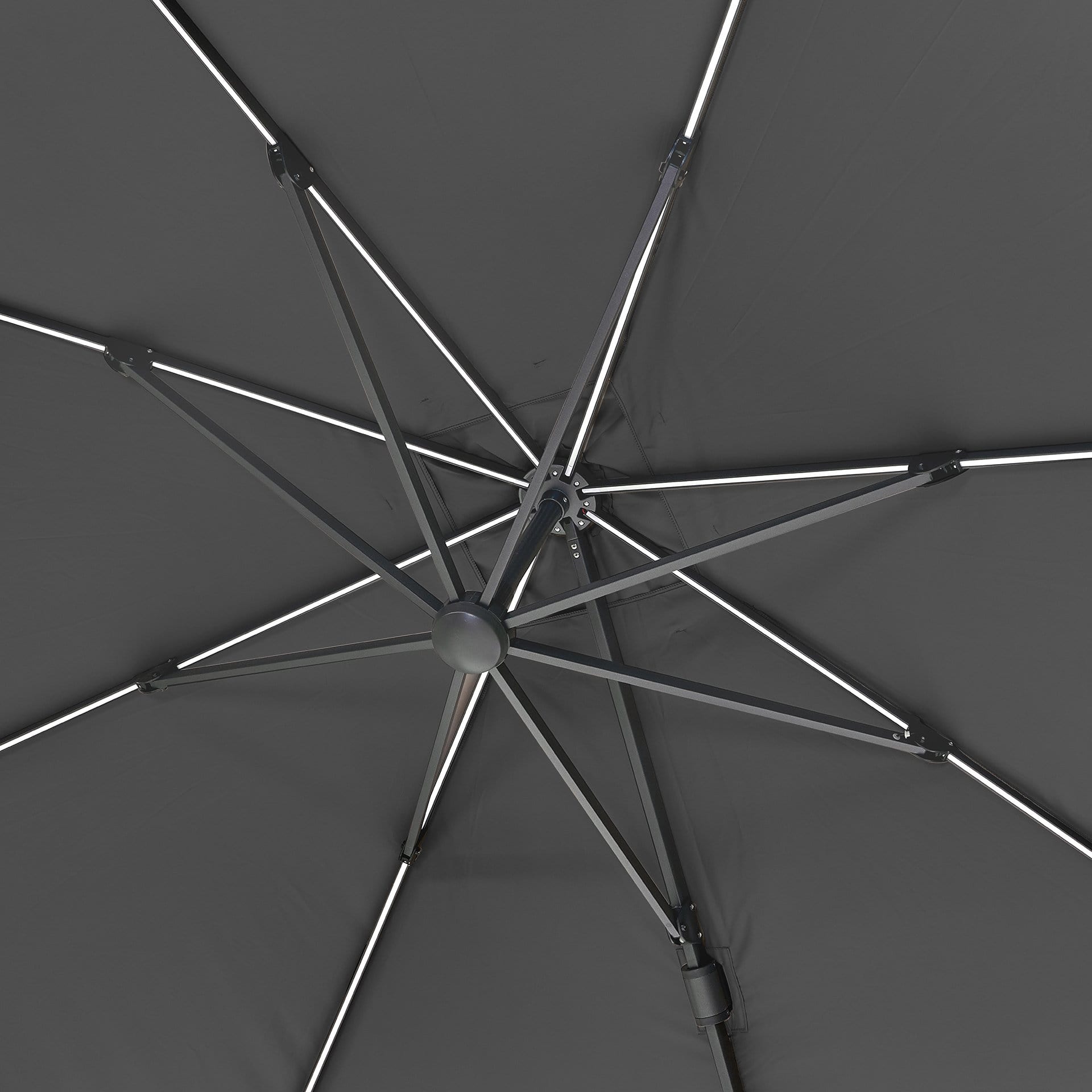 Platinum Glow Challenger Anthracite 3m Square Parasol