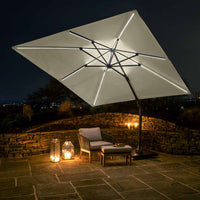 Platinum Glow Challenger Champagne 3m Square Parasol