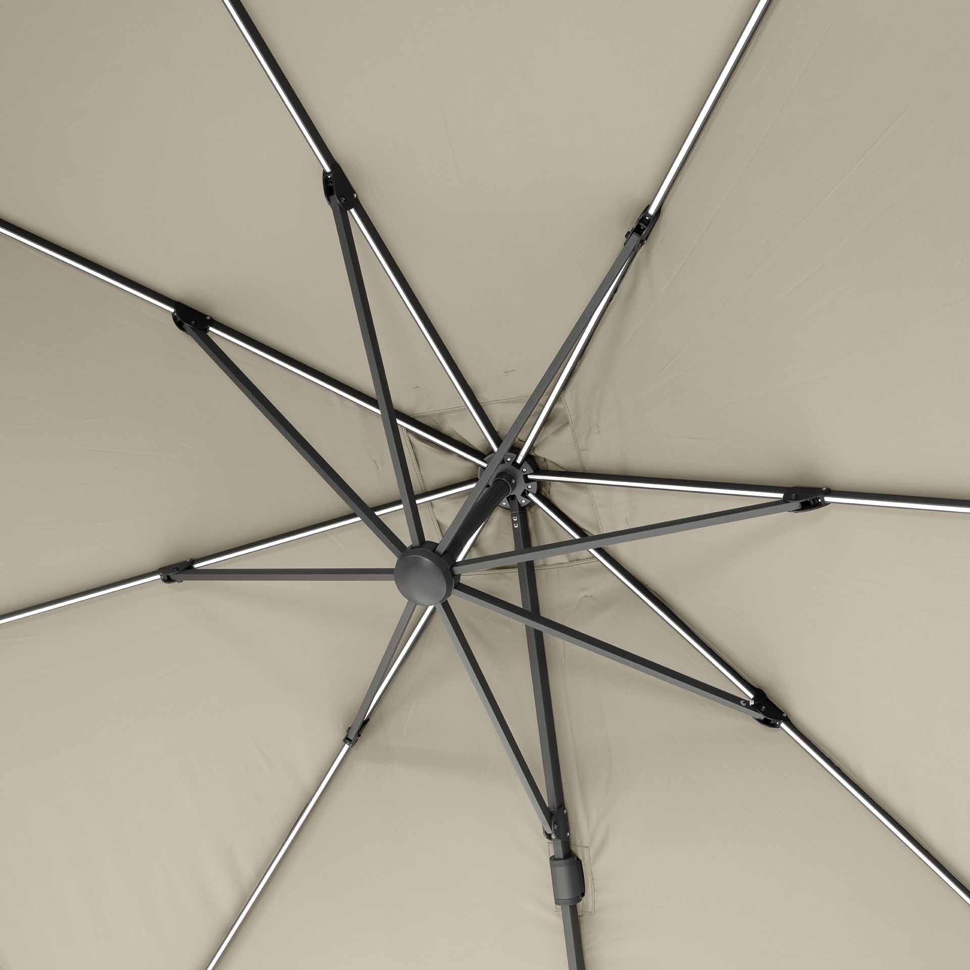 Platinum Glow Challenger Champagne 3m Square Parasol