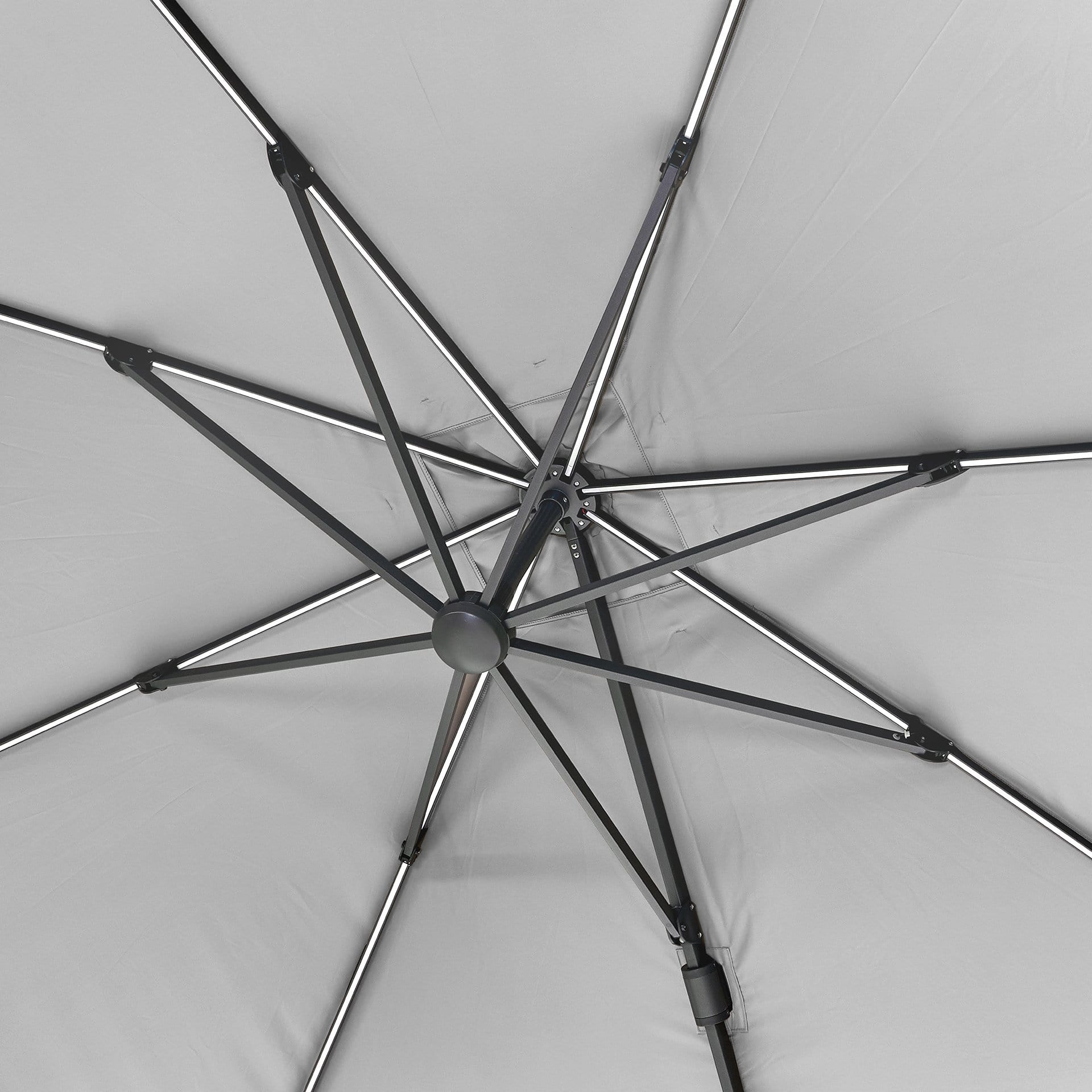 Platinum Glow Challenger Light Grey 3m Square Parasol