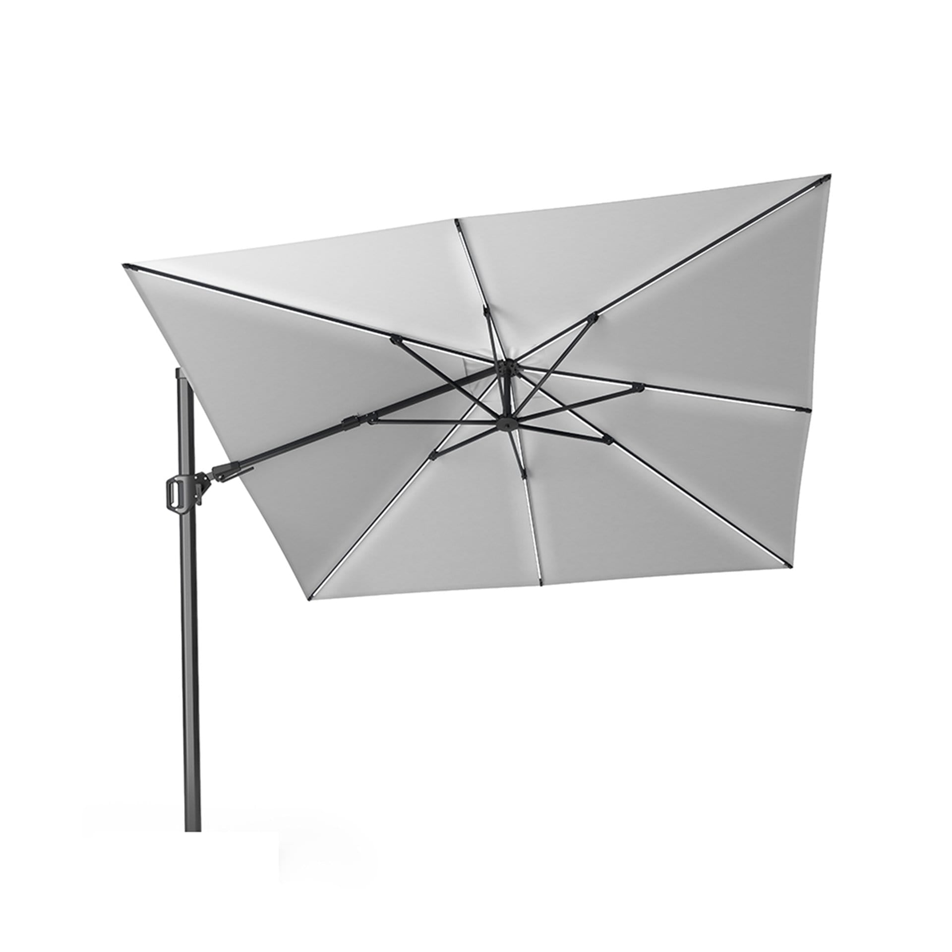 Platinum Glow Challenger Light Grey 3m Square Parasol