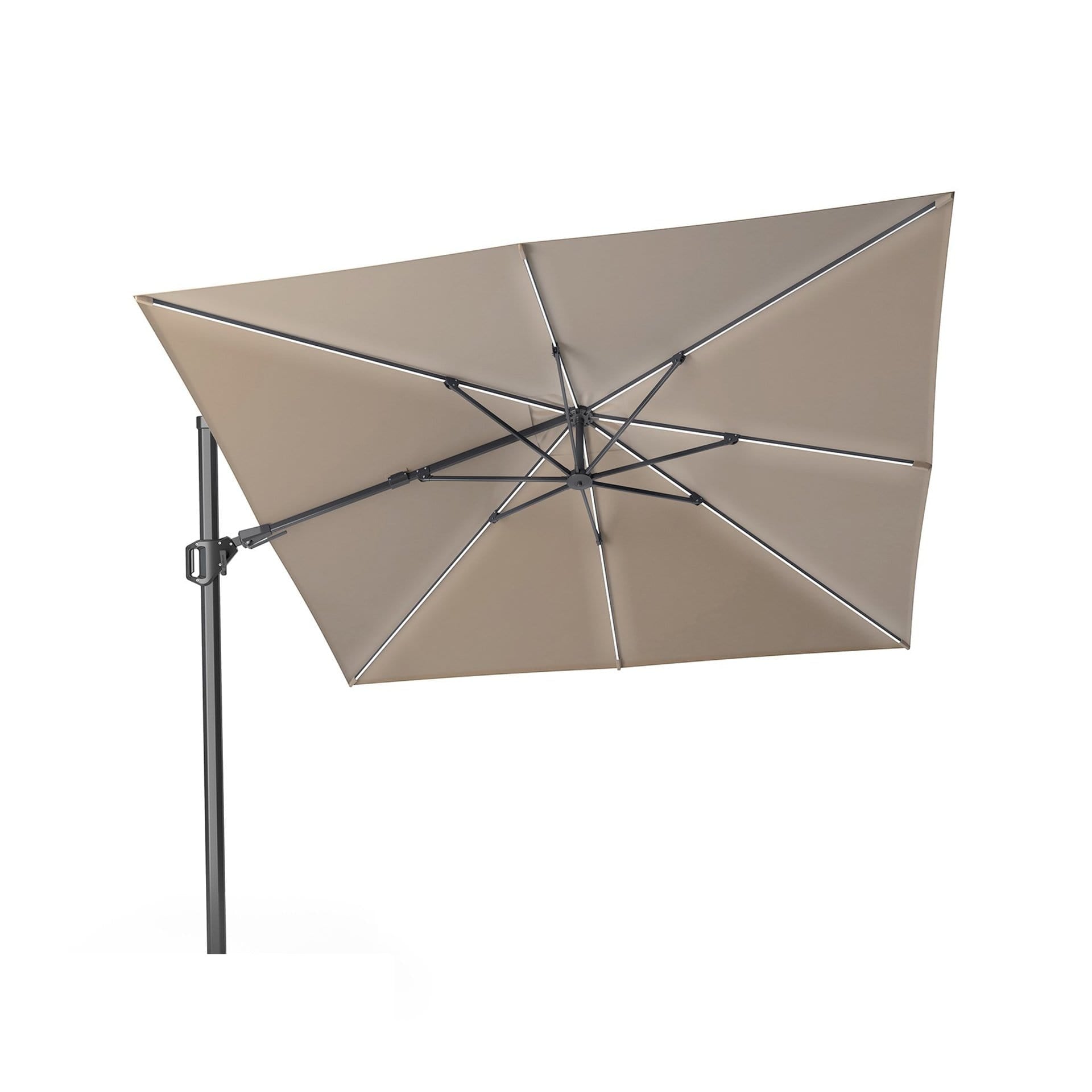 Platinum Glow Challenger Taupe 3m Square Parasol