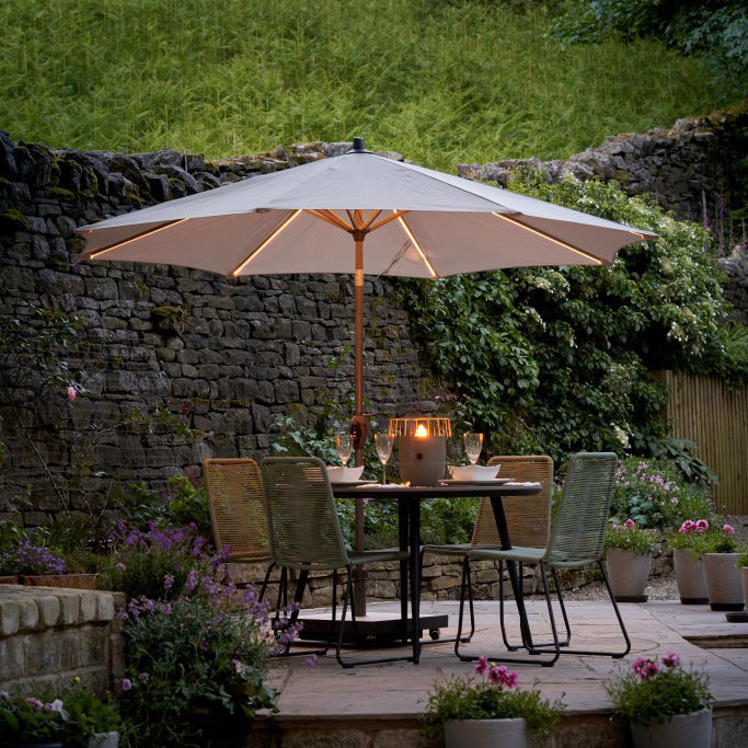 Platinum Glow Defender 3m Round Light Grey Parasol