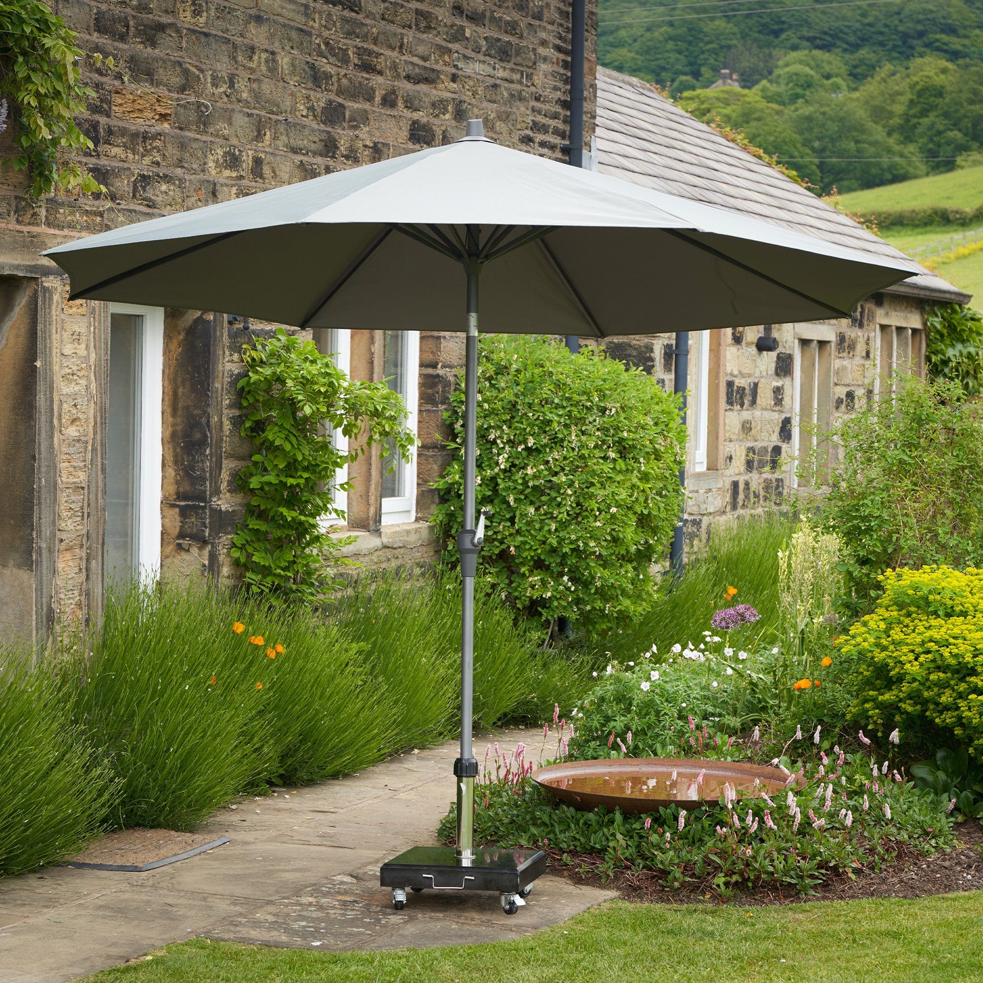 Platinum Riva Light Grey 2.5m Round Parasol