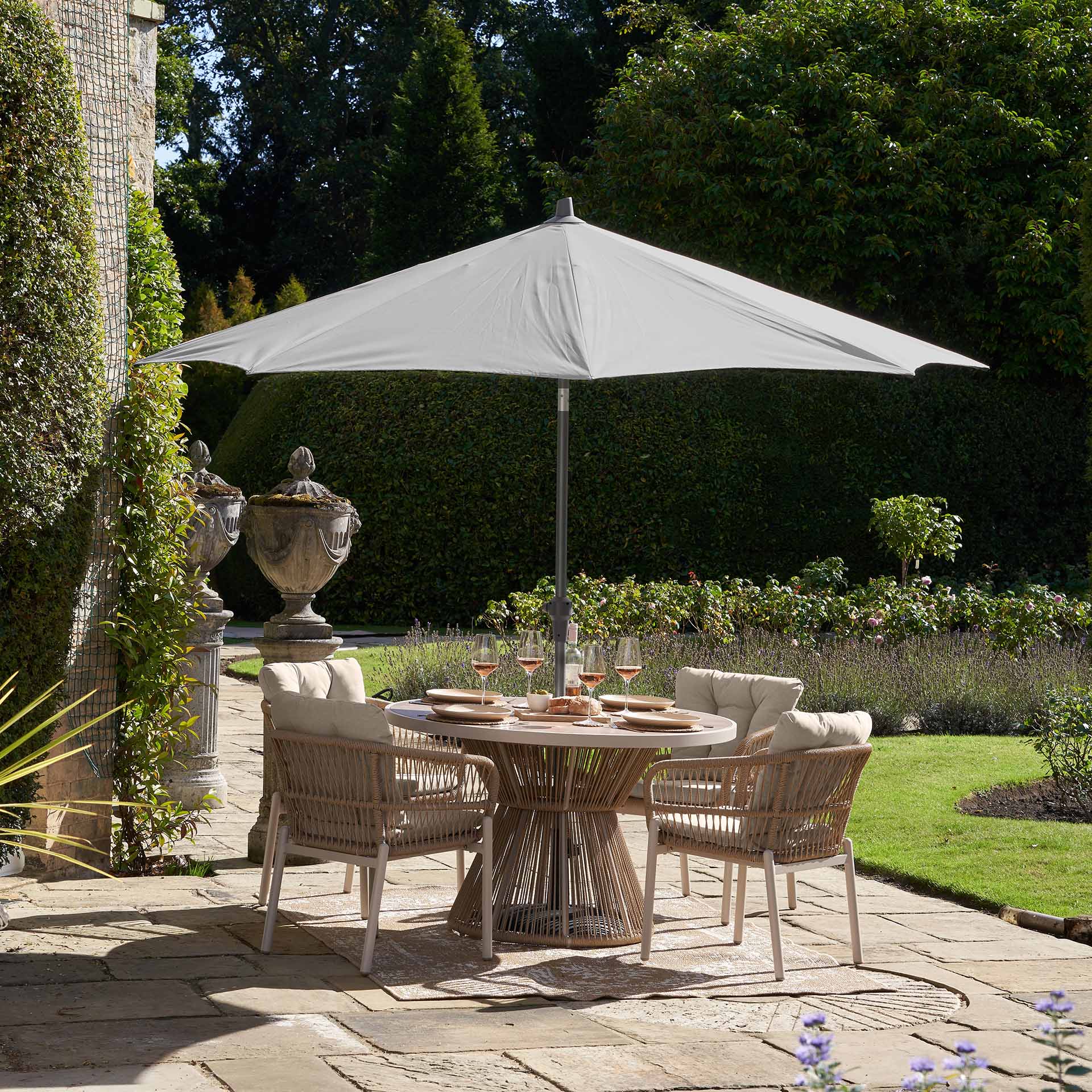 Platinum Riva Light Grey 3m Round Parasol