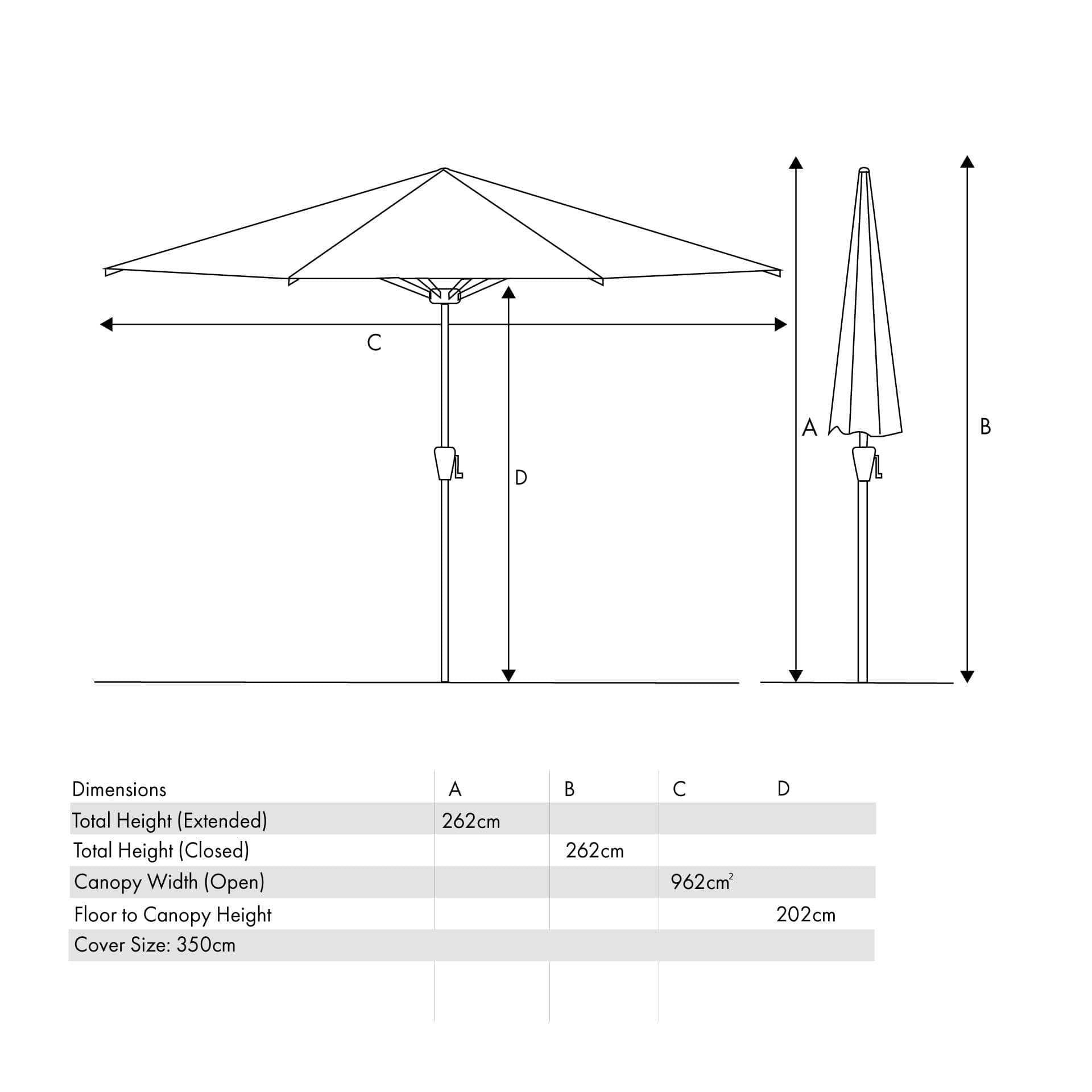Platinum Riva Olive 3.5m Round Parasol
