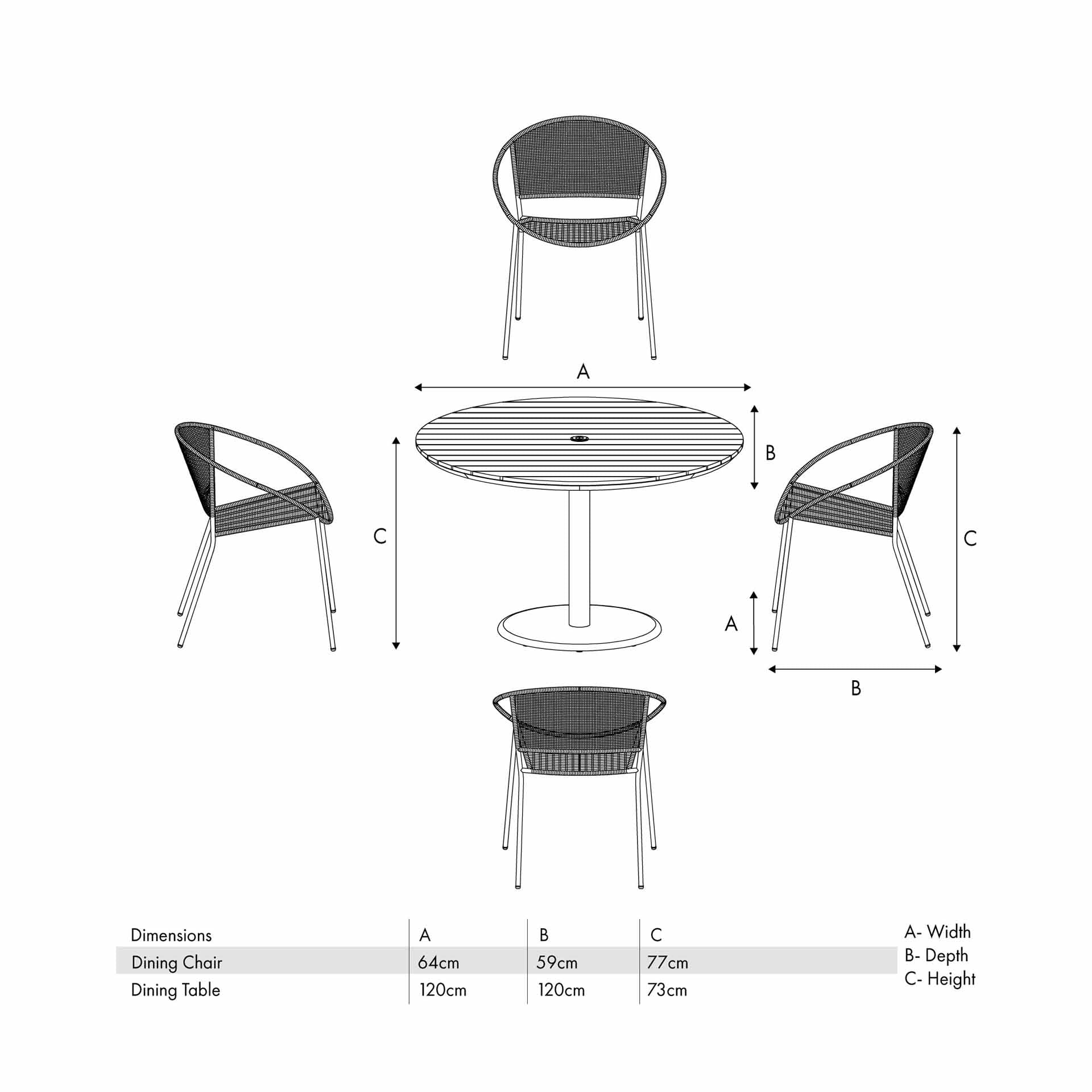 Ravello Natural Dining Set