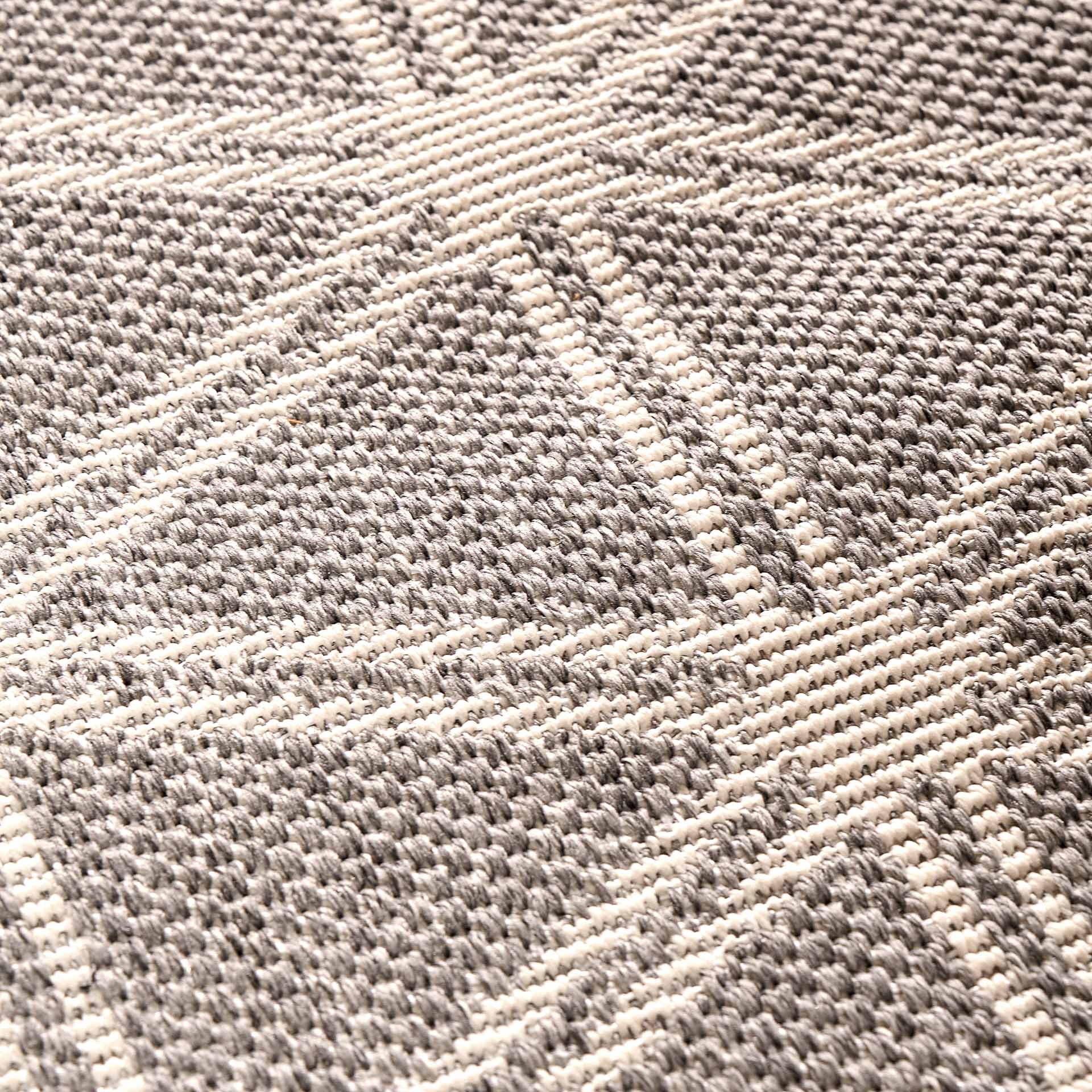 Silver Grey Geometric Outdoor Rug