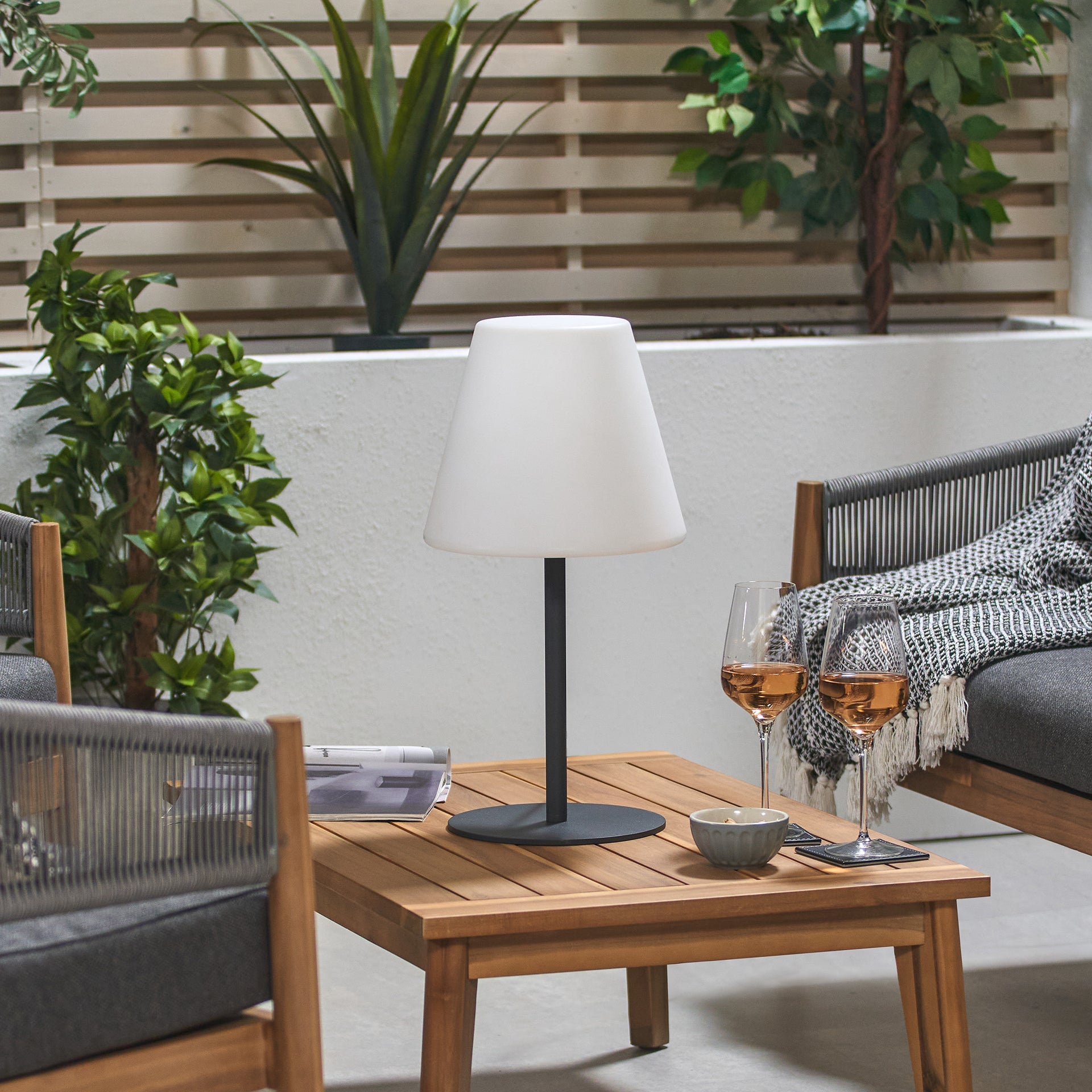 Skara Grey Outdoor Table Lamp