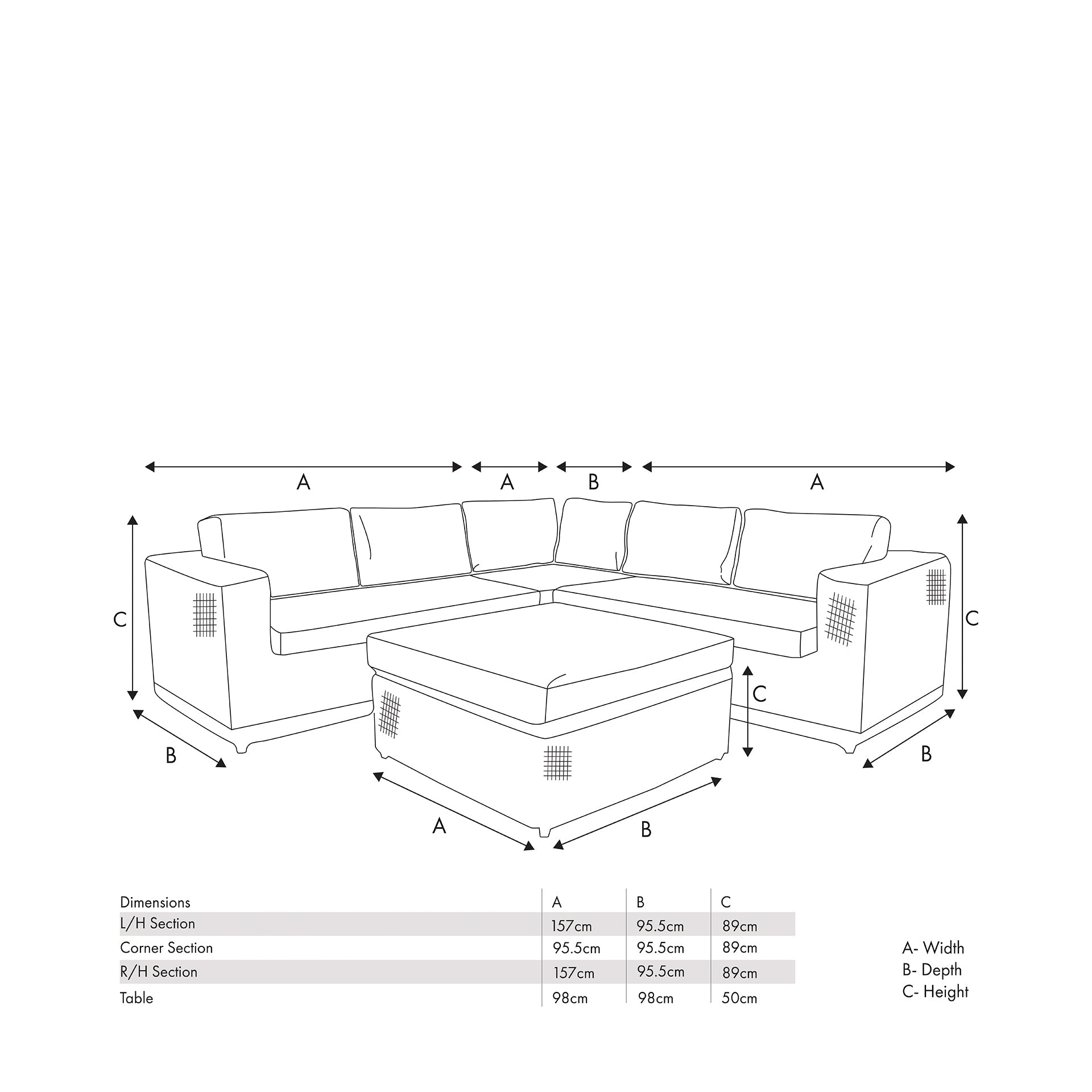 Tarragona Cool Grey Corner Set
