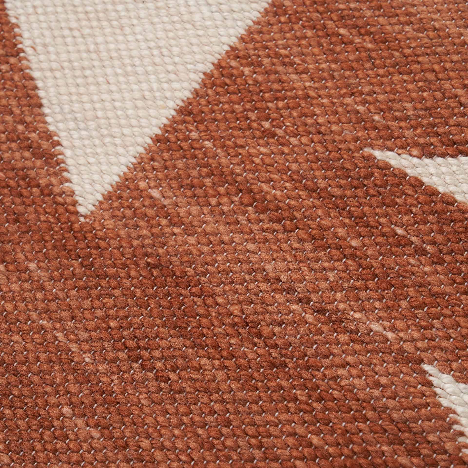 Terracotta & Ivory Geometric Outdoor Rug