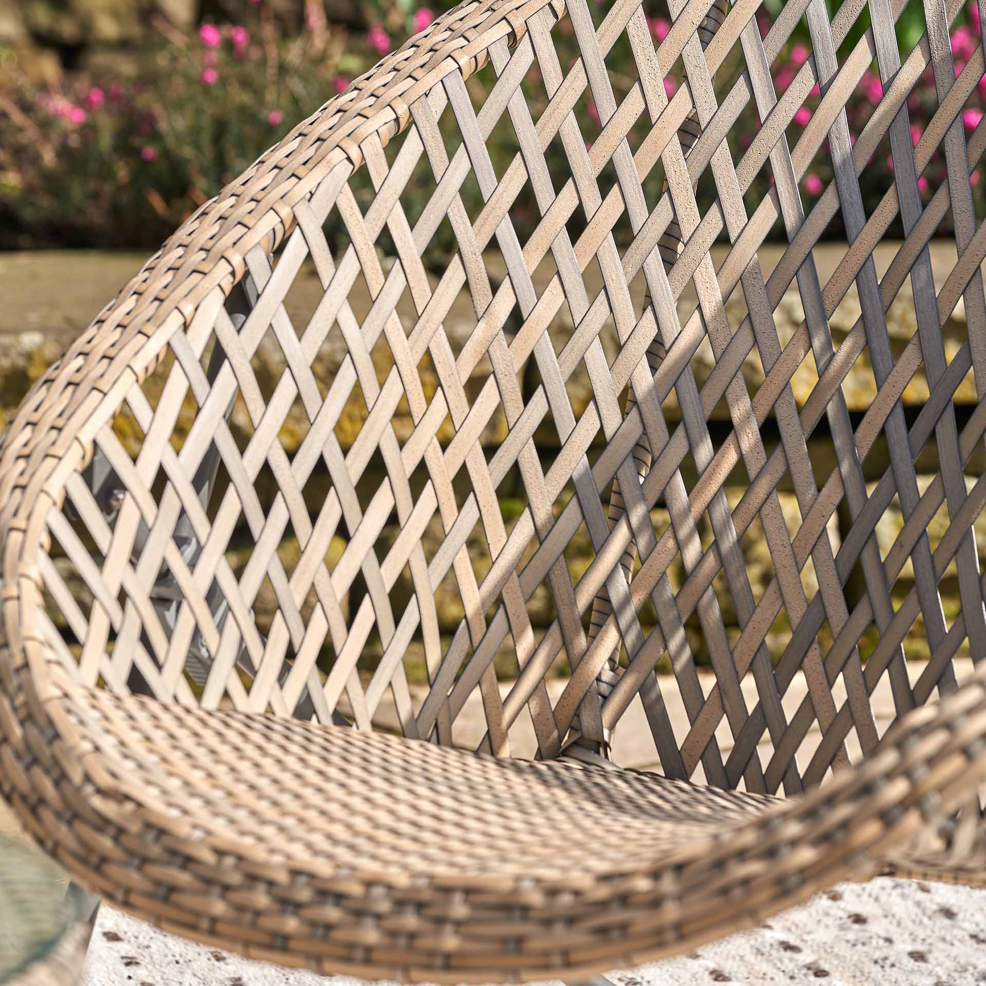 Tobs Grey Foldable Garden Chair and Footstools Set