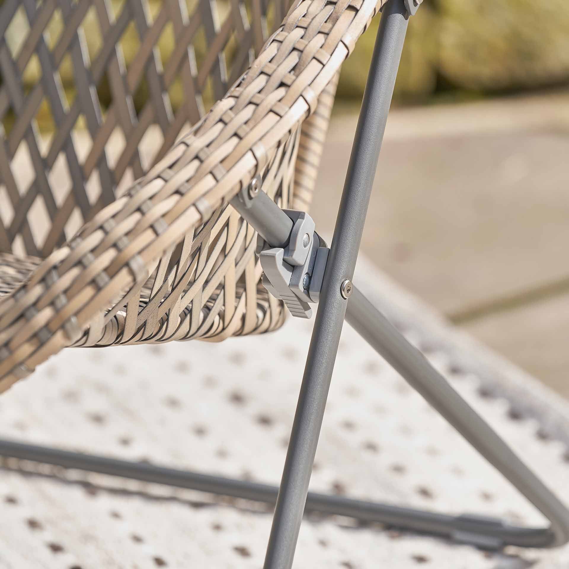 Tobs Grey Foldable Garden Chair and Footstools Set