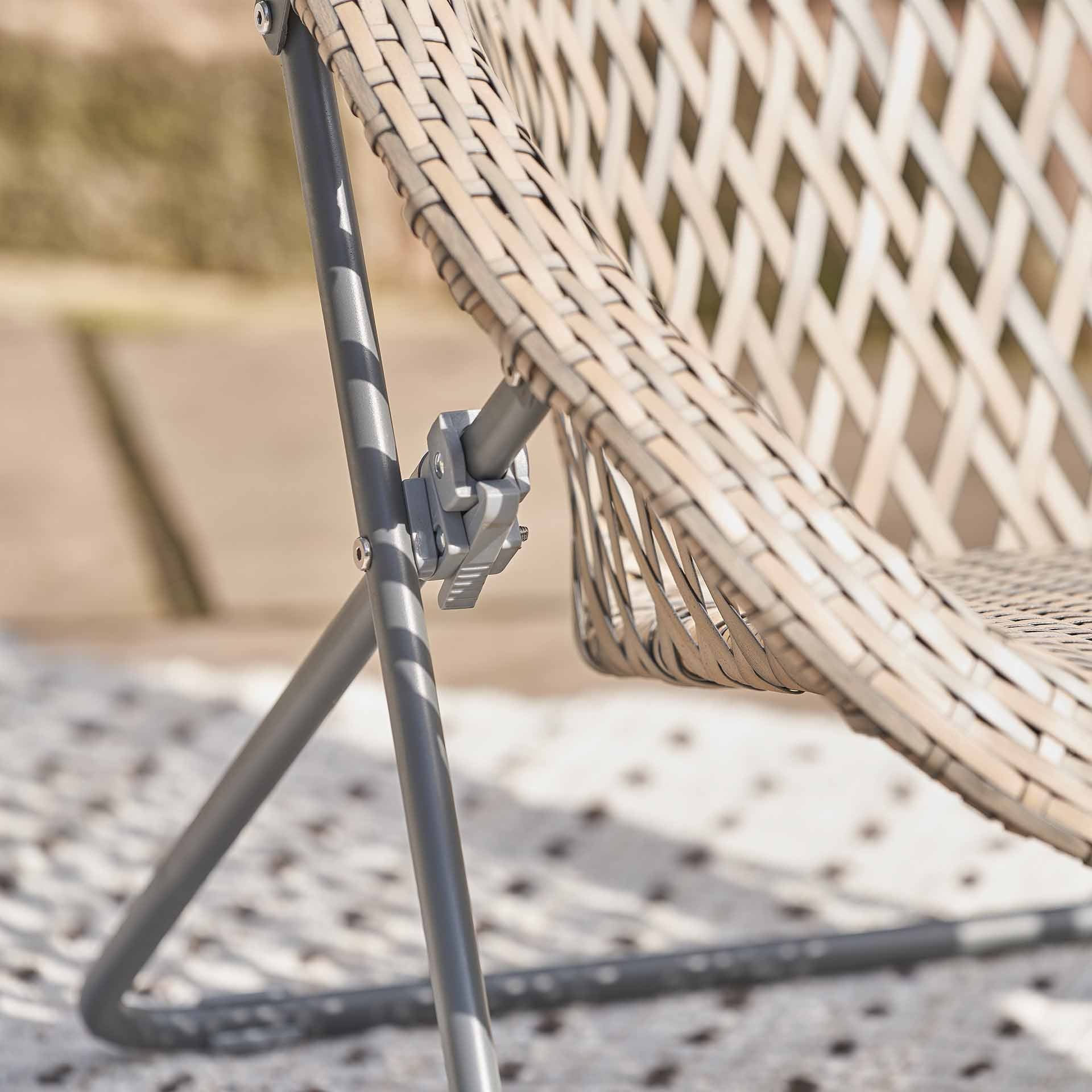 Tobs Grey Foldable Garden Chair and Footstools Set
