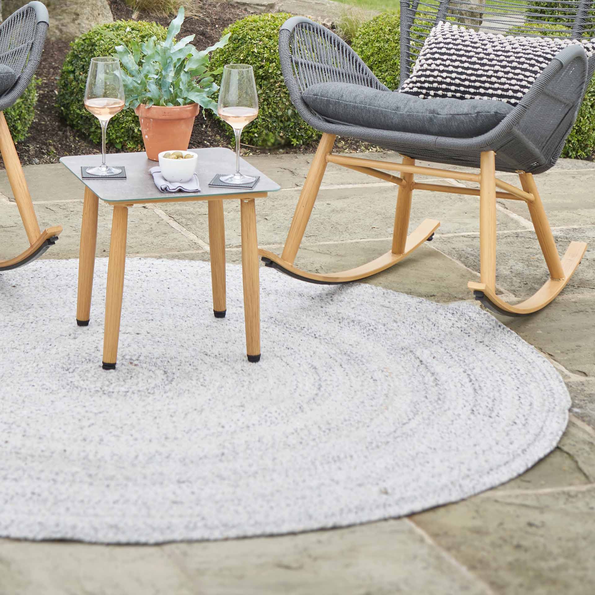 Warm Grey Tweed Outdoor Rug