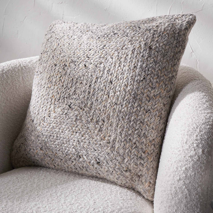 Warm Grey Tweed Outdoor Scatter Cushion