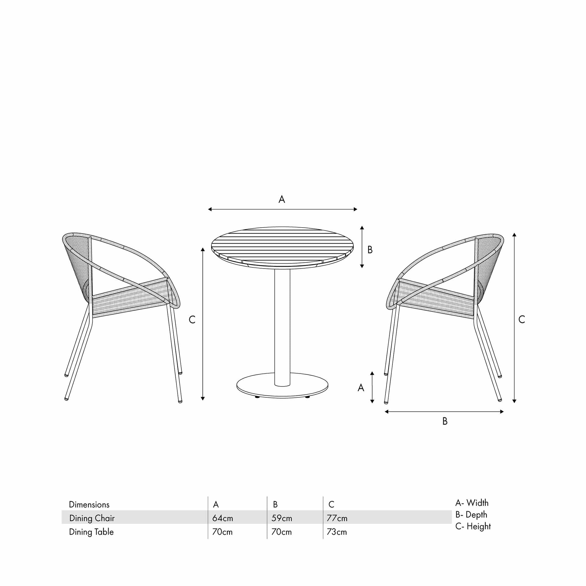 Wickford Natural Bistro Set