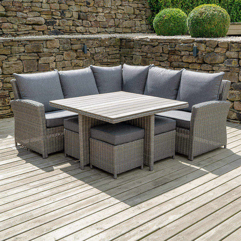Willow Slate Grey Square Corner Set with Polywood Top
